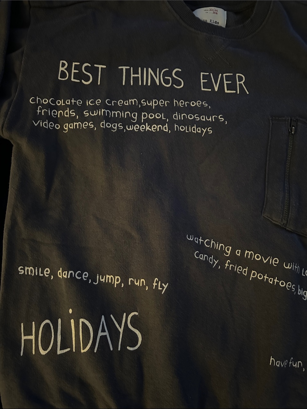 ZARA KIDS | Grey 13/14 Best Things Ever Sweatshirt